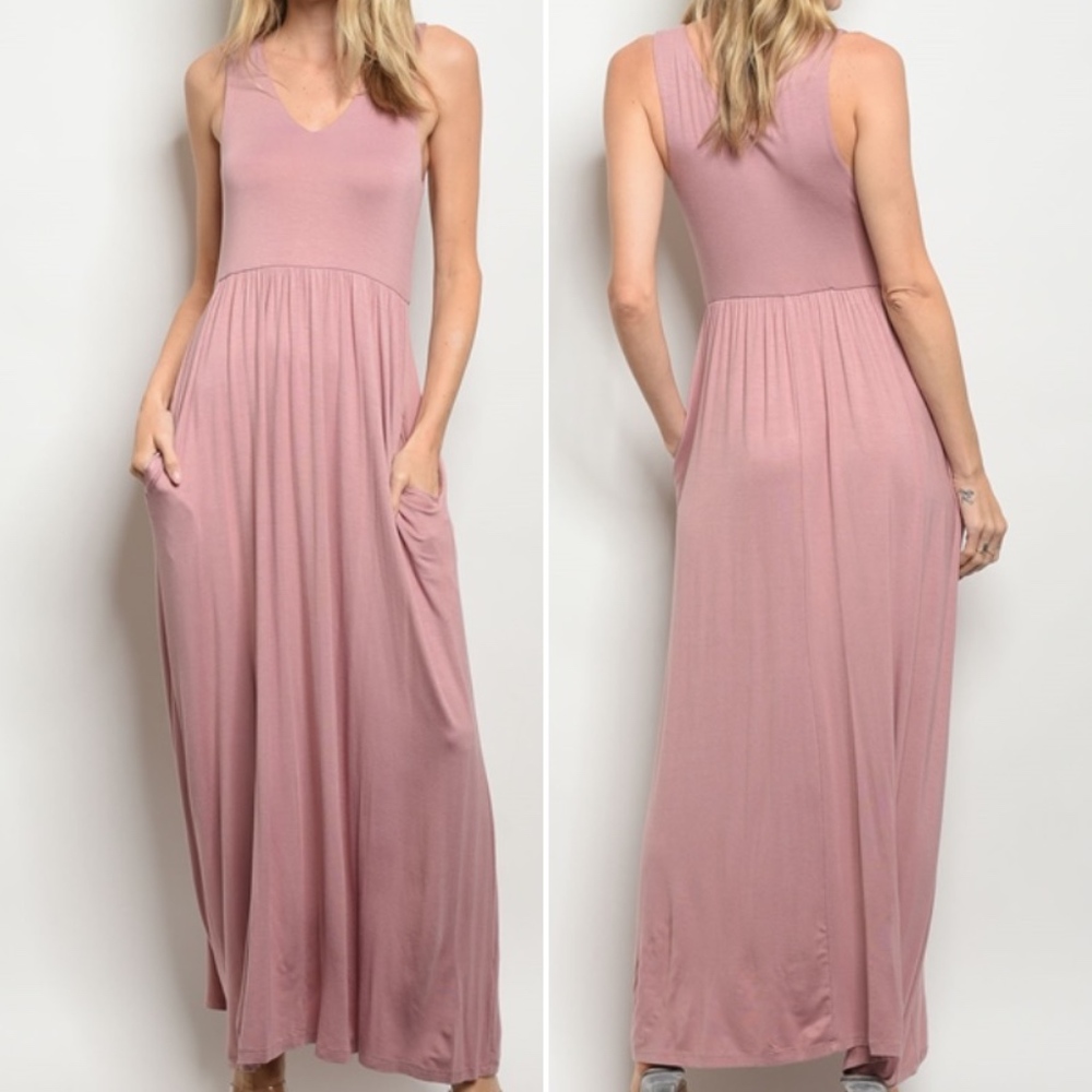 GIRLY & FLIRTY MAUVE MAXI w/ pockets